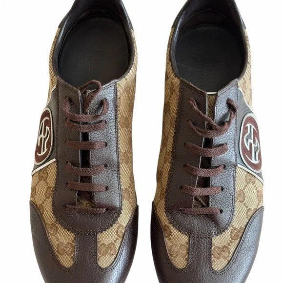 Authentic NWT Gucci Men's GG Interchangeable Logo Sneakers Size US 10 or EU 42 - Picture 3 of 10